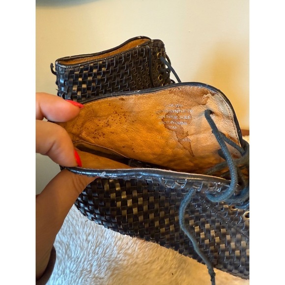 Jeffrey Campbell lita spike Woven Platform Ankle Boots Lace Up Chunky Heels 10M - Picture 5 of 9